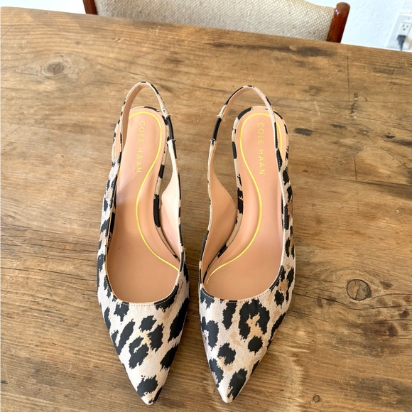 Cole Haan Animal Print Slingback Heels - Picture 2 of 4